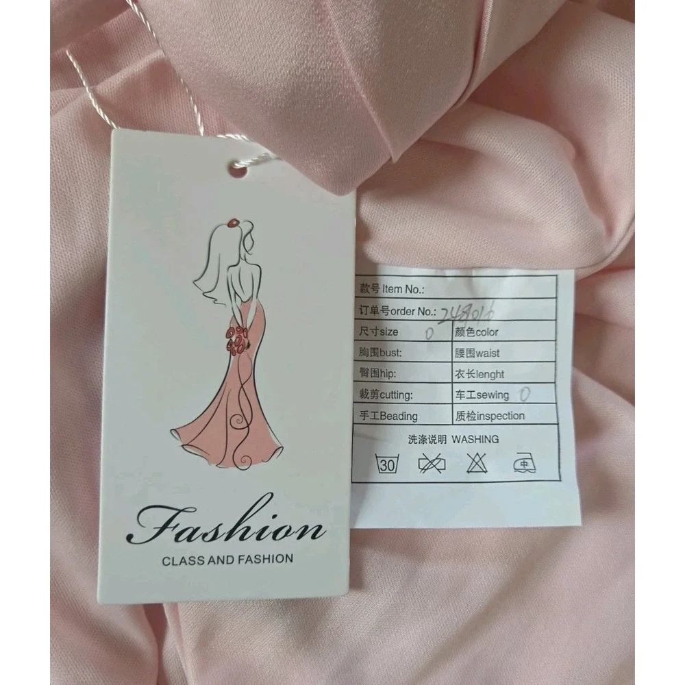 Pink Satin Formal Maxi Dress 0 Corset  Ruched Adjustable Sheer Bodice Scarf NWT